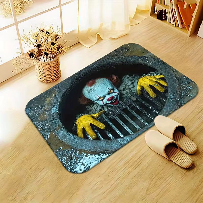 Vikamama Clown Halloween Bodenmatte aus wasserabweisendem Kristall-Samt für Eingang und Badezimmer - Bild 2