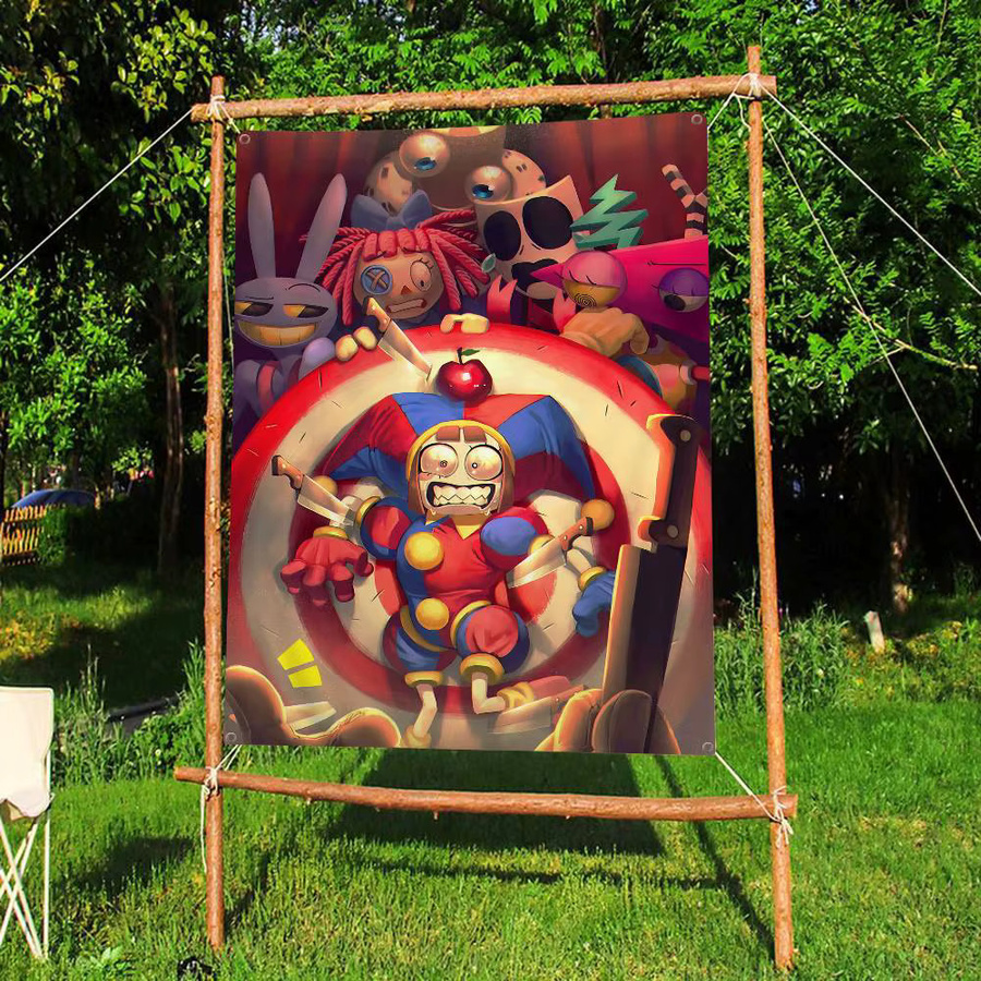 Potdemiel Campingflagge mit abstraktem Tier-Motiv in Multicolour, rechteckige Textil-Banner-Druckflagge, Breite: 50 cm, Höhe: 50 cm - Bild 5