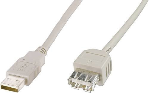 Digitus USB 2.0 Kabel mit USB-A Stecker und USB-A Buchse, Länge: 1,80 m, Beige, AK-300202-018-E - Bild 1