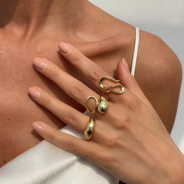 YJSTY Ring-Set, Damen, brown, Gold, Ohne Stein - Bild 1