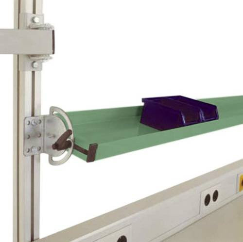 Manuflex LZ8304.6011 ESD Neigbare ESD-Ablagekonsole in Grün für UNIVERSAL und CANTOLAB, Nutztiefe: 34,5 cm, für Tischbreite: 175 cm - Bild 1