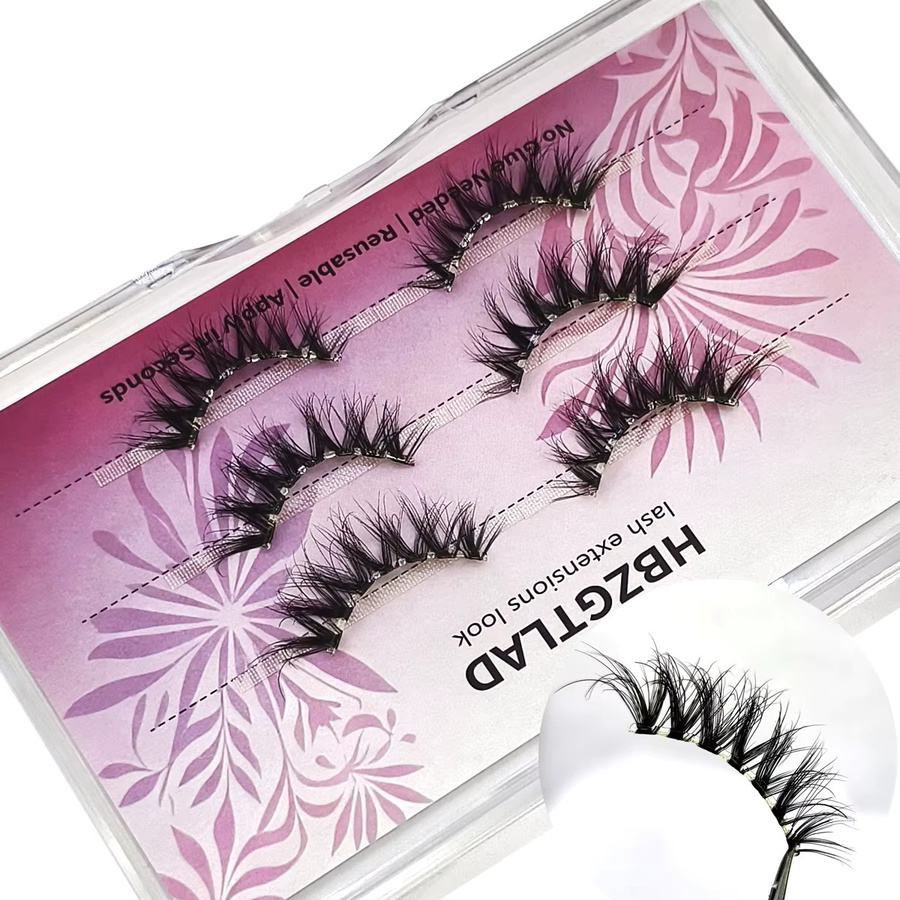 AMSDCN Selbstklebende Wimpern, 3 Paar, Faux-Nerz-Wimpern, Natürlicher Look - Bild 4