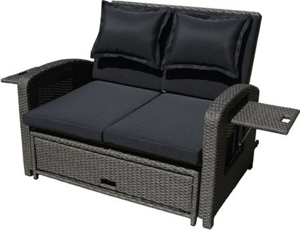 Garden Pleasure Gartensofa NIZZA in Grau mit Auflagen und Aufstelltischen, B/H/T: 117 x 93 x 74 cm - Bild 2