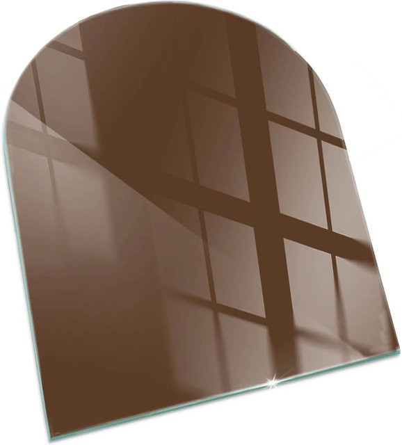 Tulup Kamin-Glasplatte in Braun als Halbkreis, B: 80 cm, T: 70 cm - Bild 1