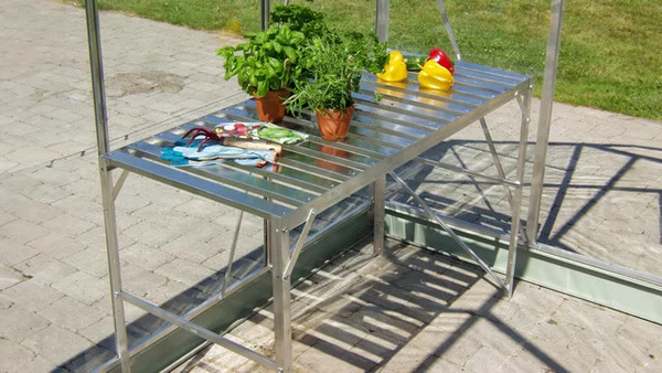 Vitavia Pflanztisch aus Aluminium in Grau, 1 Ebene, B/T/H: 121,04 x 53,76 x 76,0 cm