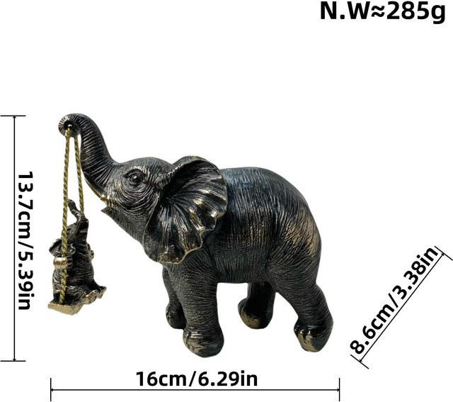 Qianqiu Mutter-und-Sohn-Ornamente in Gold aus Harz als Tischdekoration für dein Wohnzimmer - Bild 1