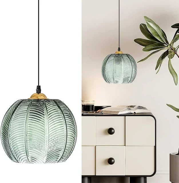 CETANT Nordic Glas Anhänger Leuchte in Mehrfarbig, Moderne Globe Pendelleuchte aus Glas für Wohnzimmer, Esszimmer und Schlafzimmer - Bild 1