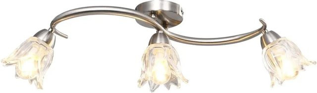 vidaXL Deckenleuchte aus verchromtem Stahl mit transparenten Glasschirmen, Farbe: Silber, für 3 E14 Glühlampen - Bild 1