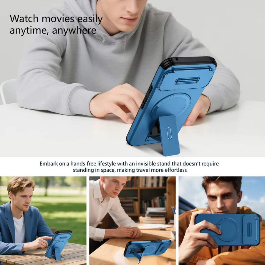 DO AS YOU WISH Magnetische Handyhülle mit Slide-Kamera-Abdeckung und Kickstand für Google Pixel 9, 10 Pro XL und 9A in Blau - Bild 4