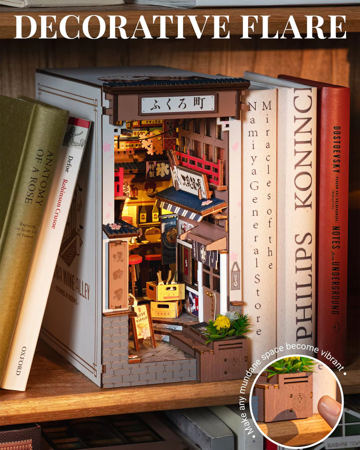 ROBOTIME Book Nook Kit, DIY Miniaturhaus, 3D Holzpuzzle, ab 14 Jahren - Bild 5