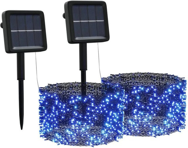 vidaXL Solar-Lichterkette Set aus 2 Stück mit 400 LED in Blau für Innen und Außen mit Dämmerungssensor - Bild 1