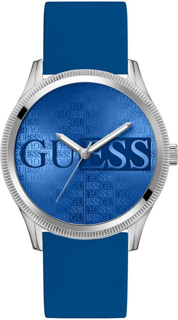 Guess Armbanduhr, Quarz, Edelstahl, Blau, Silikon, 44 mm, Herren - Bild 1