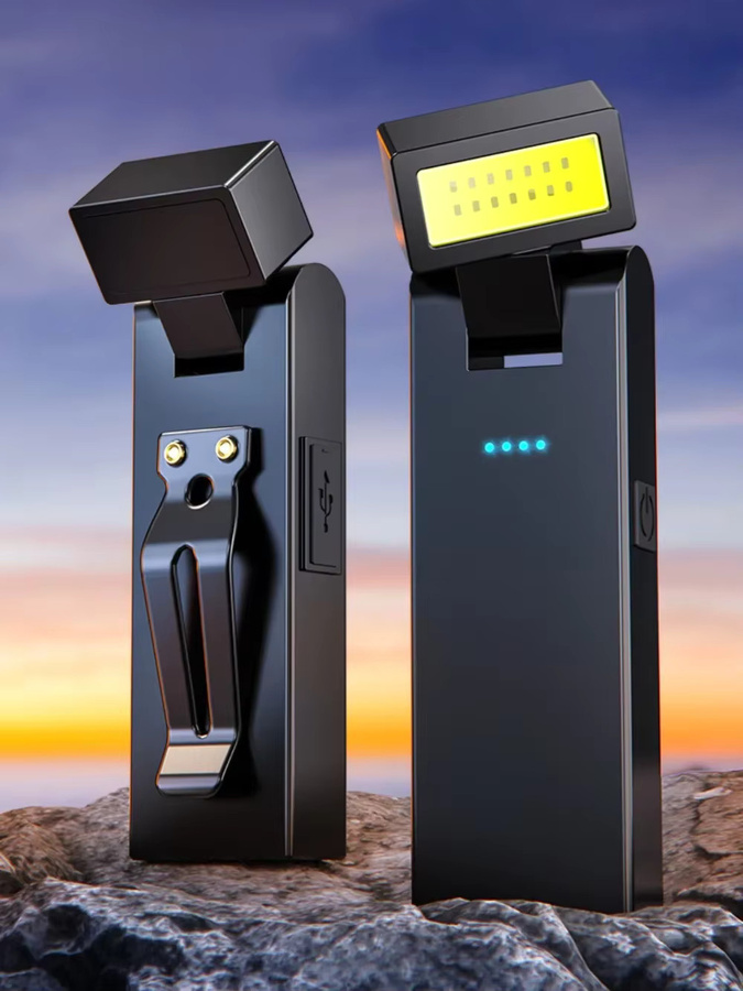Mini-LED-Taschenlampe mit COB-Arbeitsleuchte, USB wiederaufladbar, Schwarz, mit Schwanzmagnet und 180 Grad drehbarer Funktion für Wartung und Outdoor-Einsätze - Bild 6