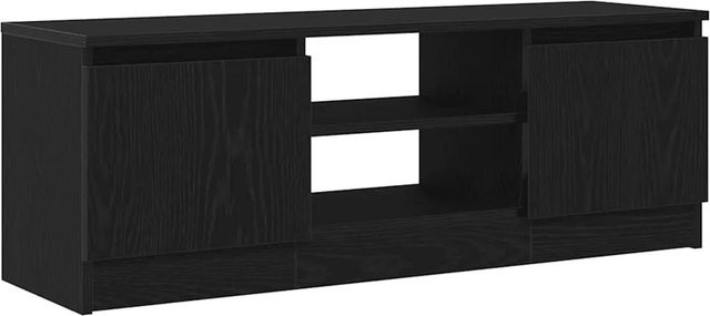 vidaXL TV-Schrank in Schwarz und Eichen-Optik aus Holzwerkstoff, B/T/H: 102 x 30 x 36 cm - Bild 1