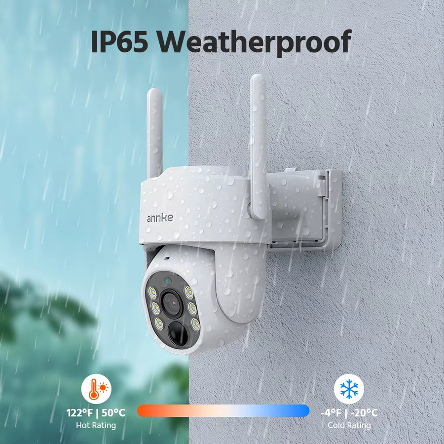 ANNKE 4MP skalierbares drahtloses Sicherheitskamerasystem mit 4CH NVR, Solar-PT-Kamera, IP65, PIR-Sensor und Zwei-Wege-Audio in Weiß - Bild 1