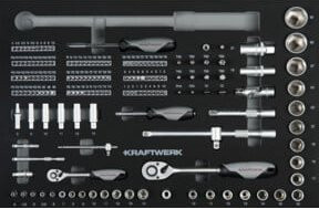 Kraftwerk Steckschlüssel-Einlage Set 164-teilig aus Chrome Vanadium in Silber mit 1/4" und 1/2" Antrieb - Bild 1
