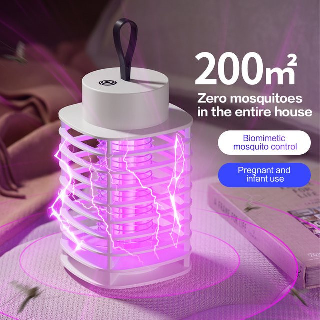 GGBEE Mückenkiller-Lampe in Weiß, Geräuschloser elektrischer Mückenschläger und tragbarer Insektenvernichter für Schlafzimmer und Outdoor - Bild 1
