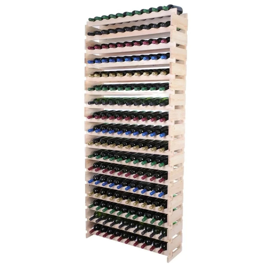 PROREGAL Weinregal VINOTECA FLEX aus massivem Kiefernholz, Natur Unbehandelt, braun, H x B x T: 233 x 103 x 28 cm - Bild 2