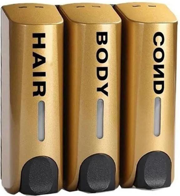 ZCXU Wandmontage Seifenspender mit 3 Köpfen für Dusche und Bad in Gold - Bild 1