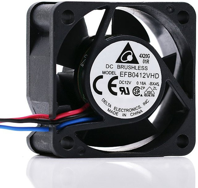 Delta EFB0412VHD Lüfter DC12V 0,18A Schwarz B/T/H: 40 x 40 x 20 mm - Bild 1