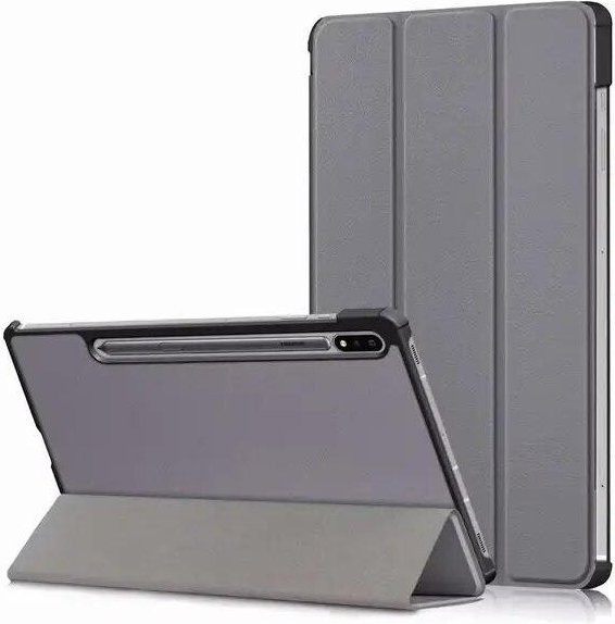 Samsung Galaxy Tab S7 Plus 12,4 Smart Flip Case Schutzhülle mit Klappfunktion in Grau - Bild 1