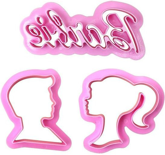 NATAWA 3er Set Fondant Embosser und Ausstechformen für Hochzeit in Pink mit Mann und Frau Motiven zum Dekorieren von Keksen und Kuchen - Bild 1
