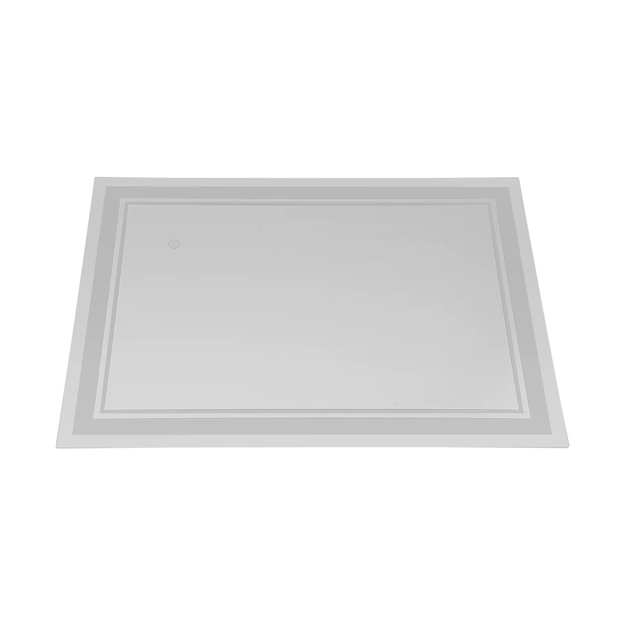 LED-Badezimmerspiegel in Silber mit Touch-Schalter, dimmbarer LED-Beleuchtung in 3 Lichtfarben und rechteckigem Glasdesign für die horizontale oder vertikale Wandmontage - Bild 1