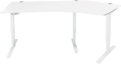 Schäfer Shop Genius Winkelschreibtisch AERO FLEX, elektrisch höhenverstellbar, 135 Grad Winkel rechts, Weiß, B: 216,5 cm - Bild 1