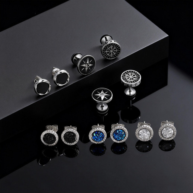 prjewel Ohrstecker, Metall, Zirkon, Unisex - Bild 1