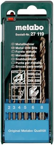 Metabo HSS-Co Metall-Spiralbohrer-Set 6-teilig aus Stahl in Bronze und Braun - Bild 1