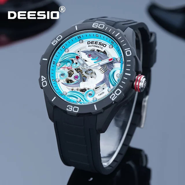Deesio Armbanduhr, Automatik, Titan, Kunststoff, Schwarz, Herren - Bild 1