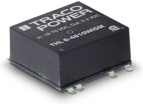 TracoPower THL 6-2410WISM DC/DC-Wandler, SMD, 24 V/DC zu 3.3 V/DC, 1.45A, 6W, 1 Ausgang, Schwarz - Bild 1