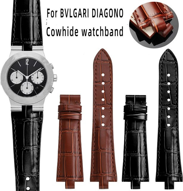BVLGARI Uhrenarmband, Leder, Edelstahl, Unisex - Bild 1
