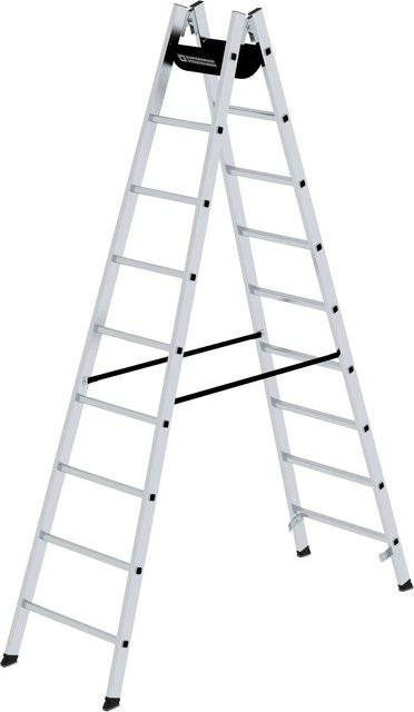 PROREGAL Sprossen-Stehleiter mit 2 x 9 Sprossen in Silber - Bild 1