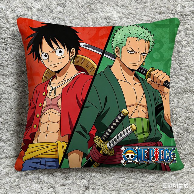 Bandai One Piece Manga-Stil Kissenbezug in Multicolour für Sofa und Wohnzimmer - Bild 1