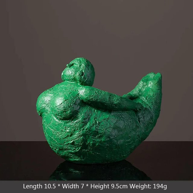Moderne Yoga-Skulptur der dicken Dame von Yiran Furniture aus Kunstharz in Rot, Grau, Gelb oder Weiß zur Dekoration deiner Inneneinrichtung - Bild 1