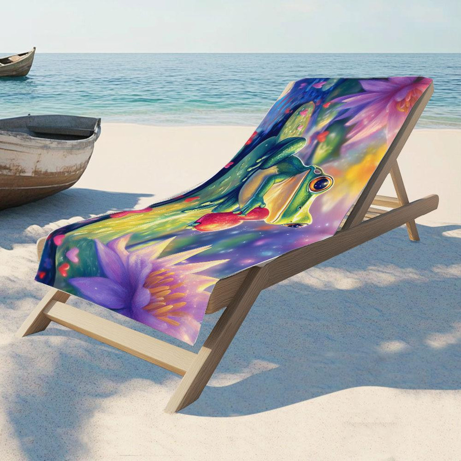 Wasserdichte Strandmatte mit tropischem Froschteich-Print von JMG Household Supplies, Picknickdecke aus Polyester, Mehrfarbig, Breite: 50 cm, Tiefe: 100 cm - Bild 2