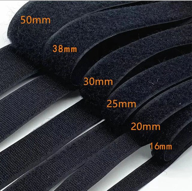 Robuster Klettverschluss zum Nähen für Kleidung und Organisation, 1 m pro Paar, Farben: Schwarz oder Weiß, Breite: 20 mm, 25 mm, 30 mm oder 50 mm - Bild 1