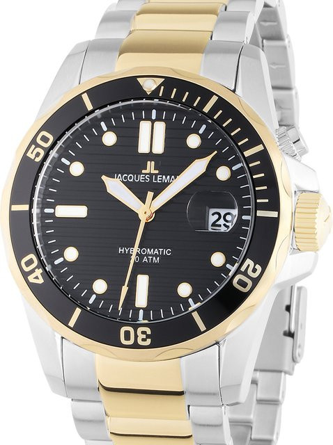 Jacques Lemans Hybromatic Diver Herrenuhr, Quarz, Edelstahl, 41 mm, 20 ATM - Bild 1