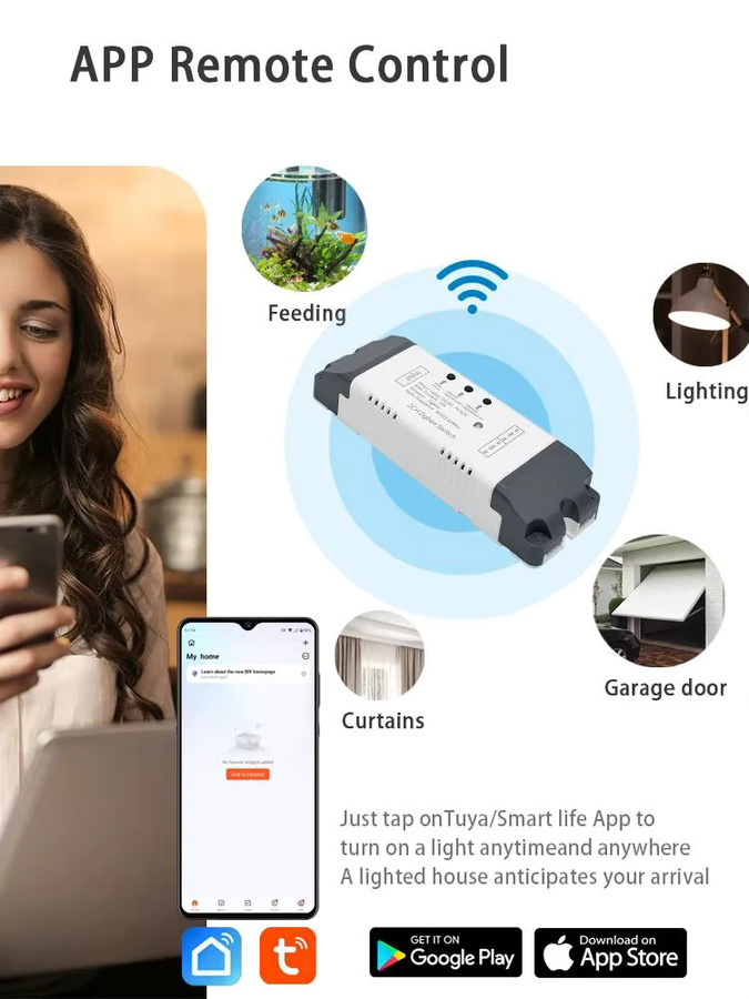 Tuya Zigbee Smart Home Relais mit Trockenkontakt und Timer-Funktion für Motor Module, kompatibel mit Alexa und Sprachsteuerung, 12V 24V 220V - Bild 3