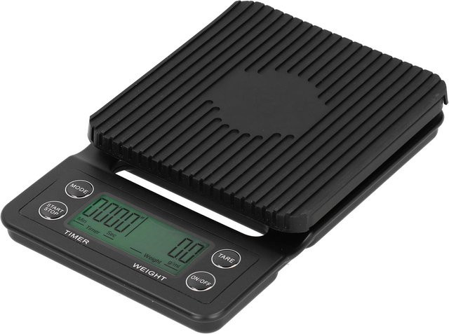 KONNWEI Digitale Küchenwaage mit Timerfunktion und LCD-Display, Schwarz, bis 3 kg mit 0,1 g Genauigkeit - Bild 1