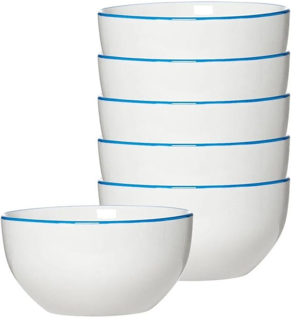 Ritzenhoff & Breker Adela Müslischalen aus Porzellan 6er Set Blau und Weiß Durchmesser: 14 cm - Bild 1