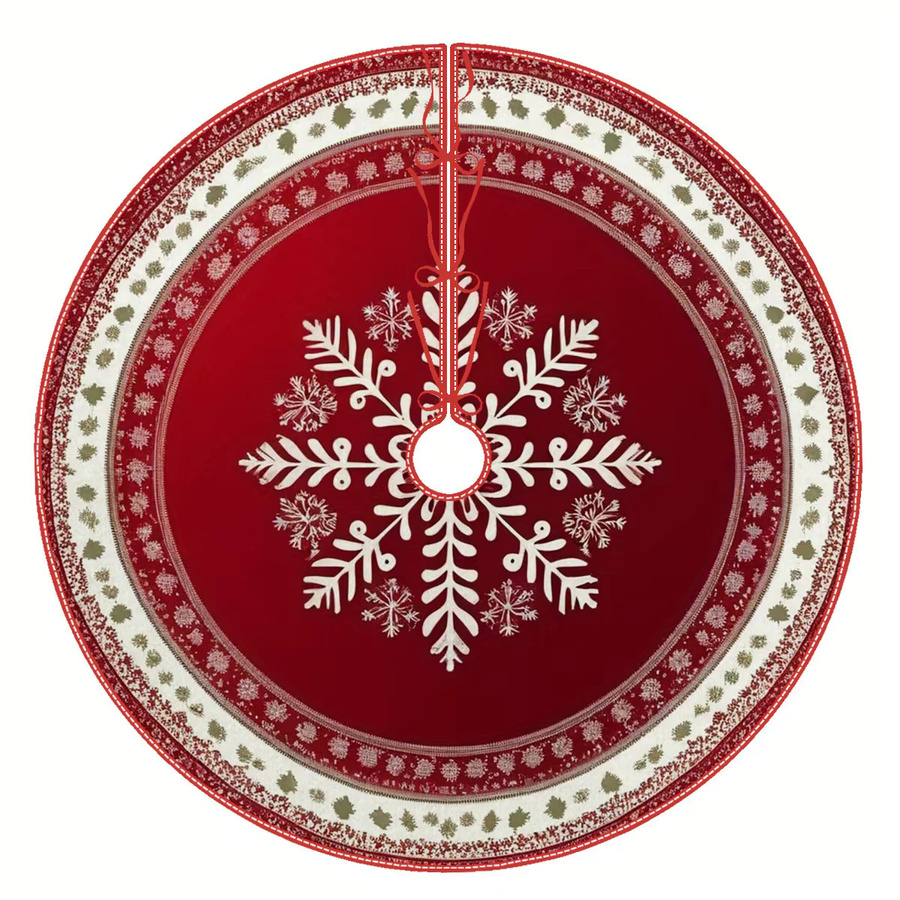 VIKAMA Weihnachtsbaumkleid in Rot mit Schneeflocken- und Floral-Design - Bild 3