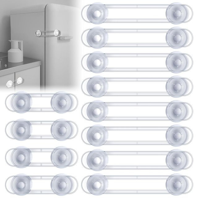 DHDH Multifunktionale Kindersicherung im Multipack, transparent, geeignet für Schränke, Schubladen, Kleiderschränke, Öfen und Kühlschränke - Bild 1