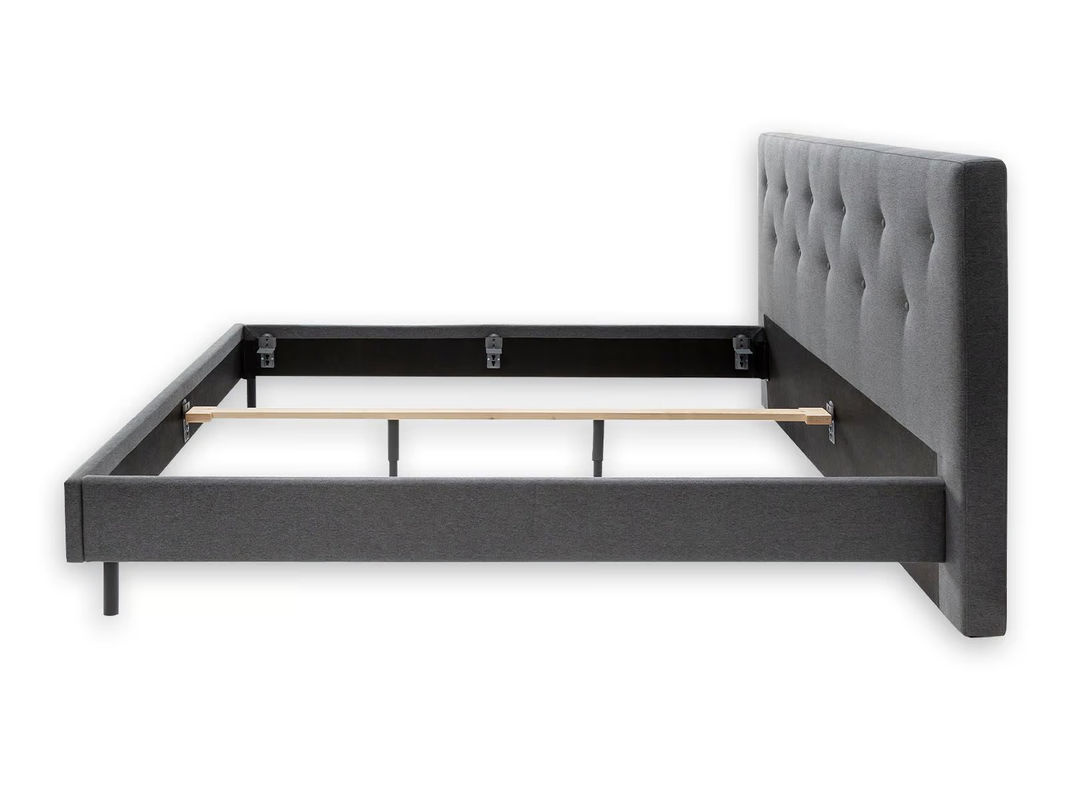 Nisco Ripple Polsterbett in Anthrazit mit Stoffbezug und Knopfheftung, B/T: 140 x 200 cm, Höhe: 240 cm - Bild 3
