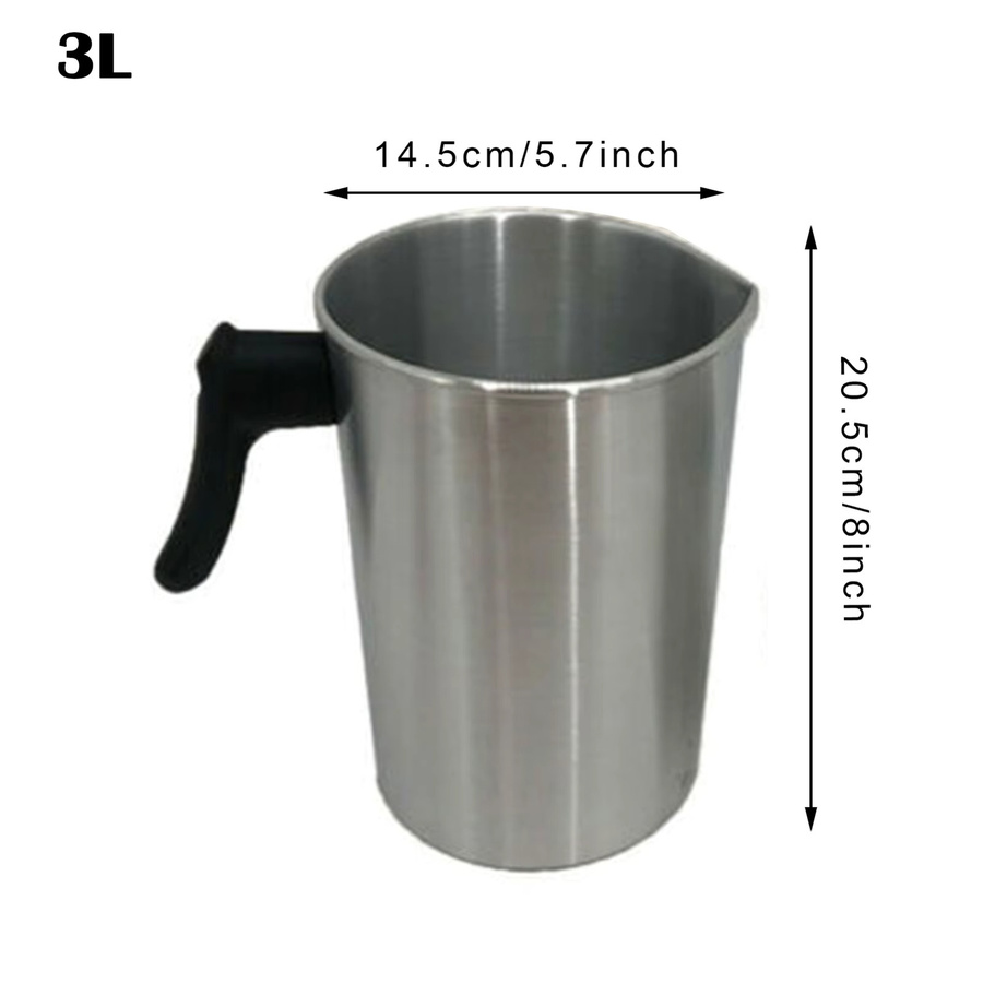 Ergonomischer Aluminium Wachsschmelzbecher mit Griff in Silber für deine Kerzenherstellung - Bild 2