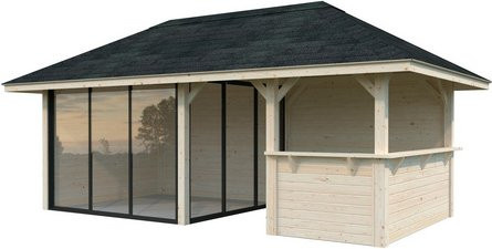 PALMAKO Pavillon Bianca Set 207 Slide aus Fichtenholz in Braun, B/H/T: 588 x 319 x 300 cm - Bild 1