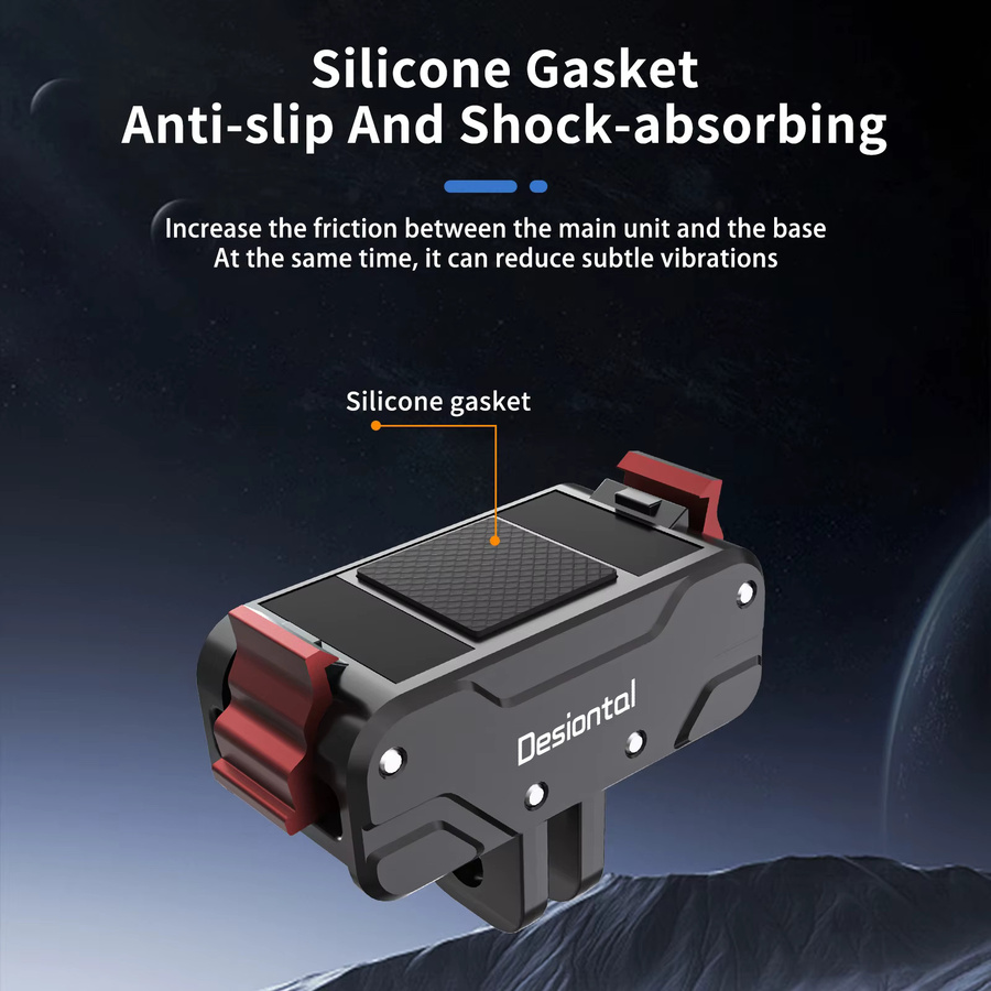 Desiontal DS02 Schnellwechsel-Grundplatte für DJI Action-Kameras aus Aluminiumlegierung in Schwarz mit 1/4-Zoll-Schraube - Bild 3