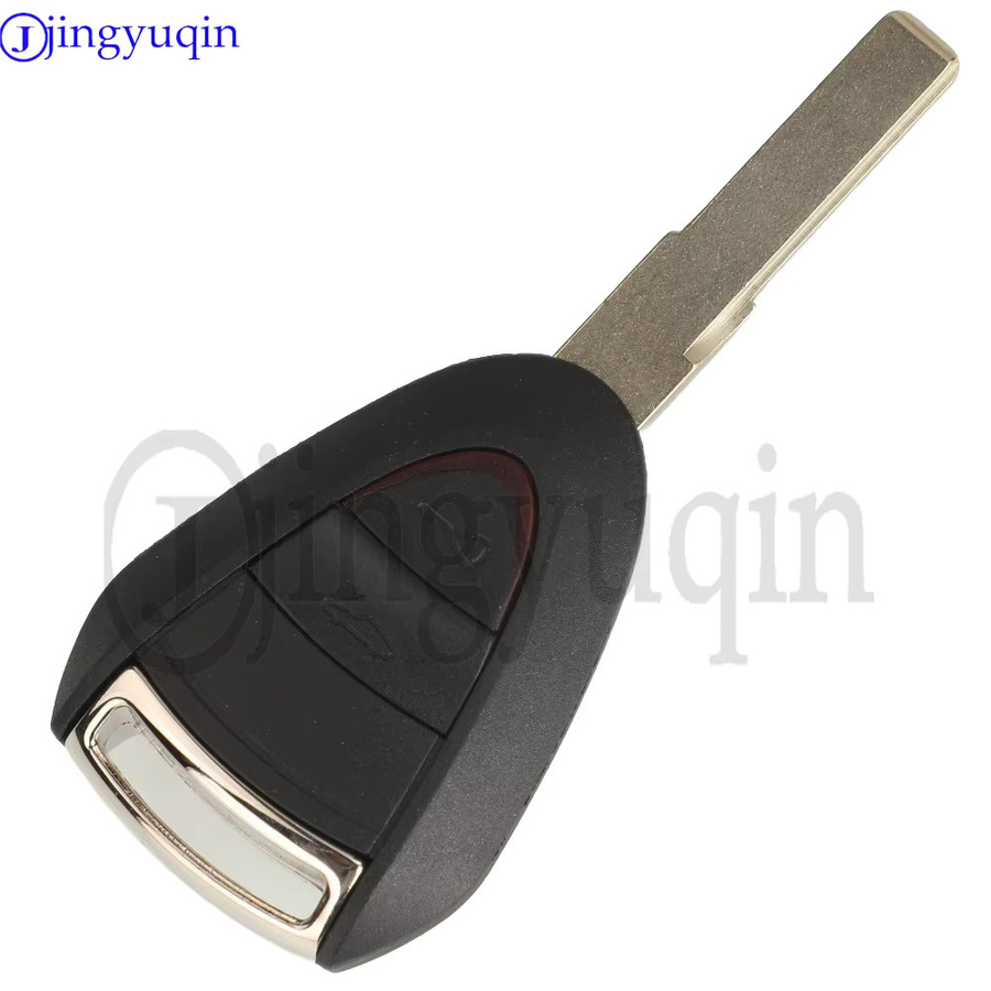 Jingyuqin Fernbedienungs-Autoschlüsselgehäuse für Porsche Cayman Boxster GT S 2S 4S Turbo 911 987 996 997 Carrera Targa 2005 - 2010, 2/3-Tasten, Schwarz - Bild 3