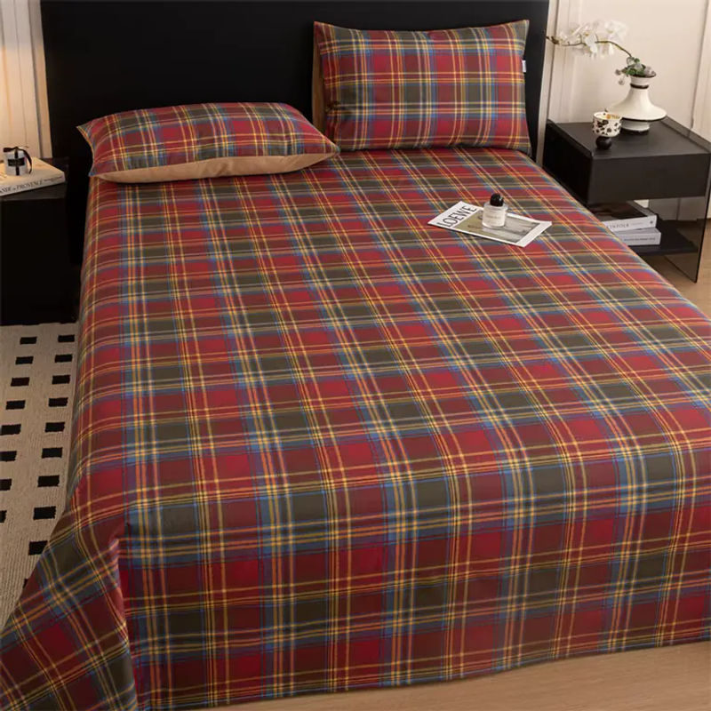Bonenjoy Bettlaken aus 100% Baumwolle im britischen Landhausstil, kariertes Flachbettlaken, Mehrfarbig, Breite: 230 cm, Tiefe: 120 cm - Bild 3